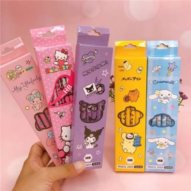 

Pensil 2B Motif Karakter Sanrio 1 Kotak Isi 12Pcs Free Serutan / Pensil Set Alat Tulis Anak Sekolah Karakter Lucu Kuromi Melody Purin Cinamorol Pochacco