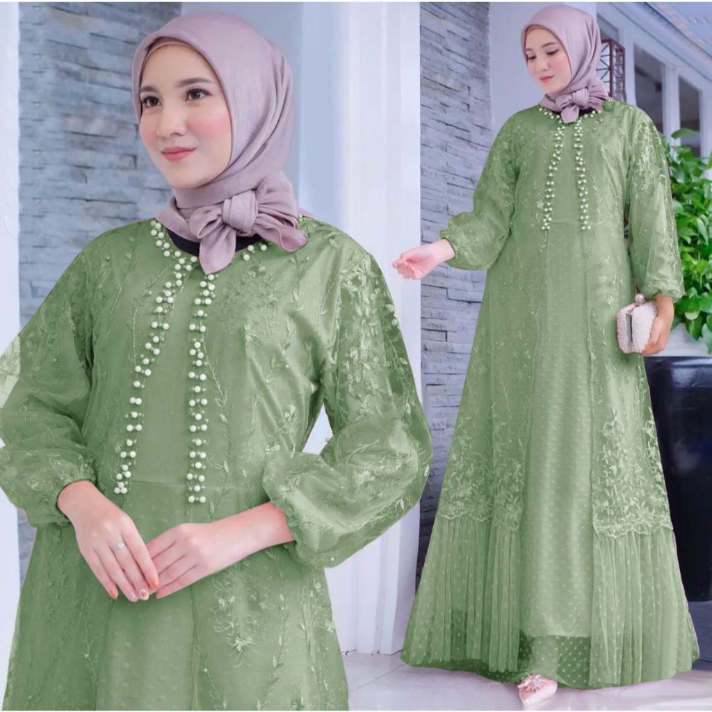 GAMIS UTARI 5UKURAN M/L/XL/2XL/3XL/GAMIS KONDANGAN/MAXI GAMIS BRUKAT CANTIK