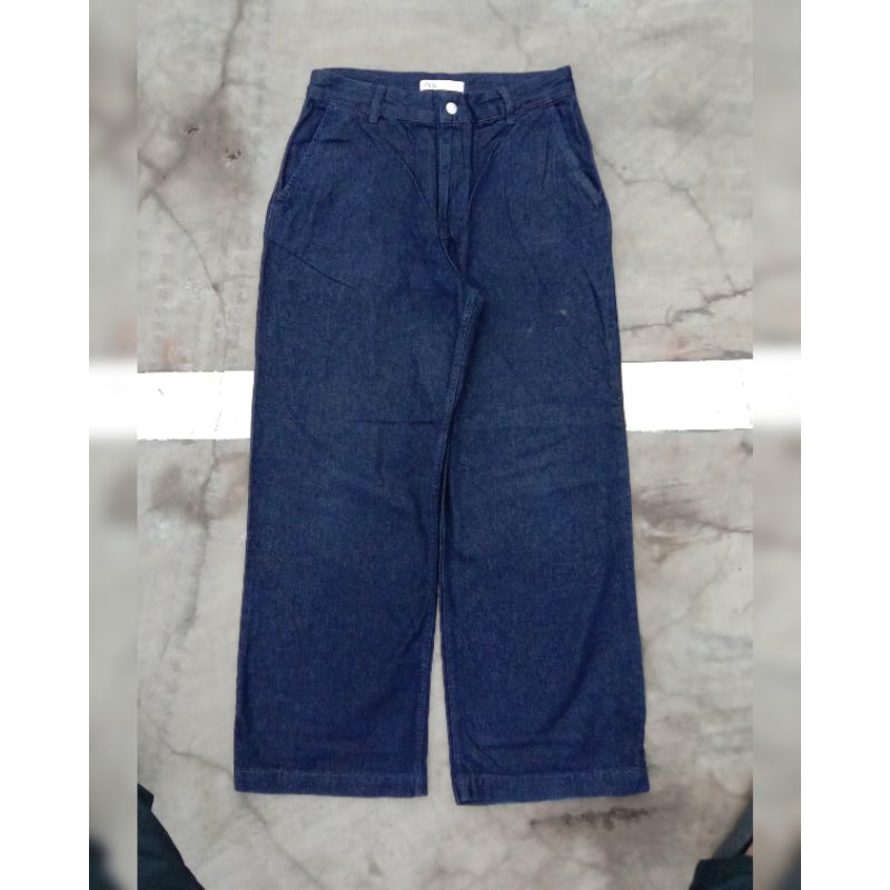 CELANA BAGGY JEANS ZA*RA BLUEDARK