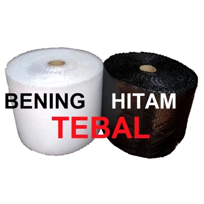 

PLASTIK BUBBLE WRAP ROLL 30 cm x 50 m HITAM PUTIH TECHPACK TEBAL