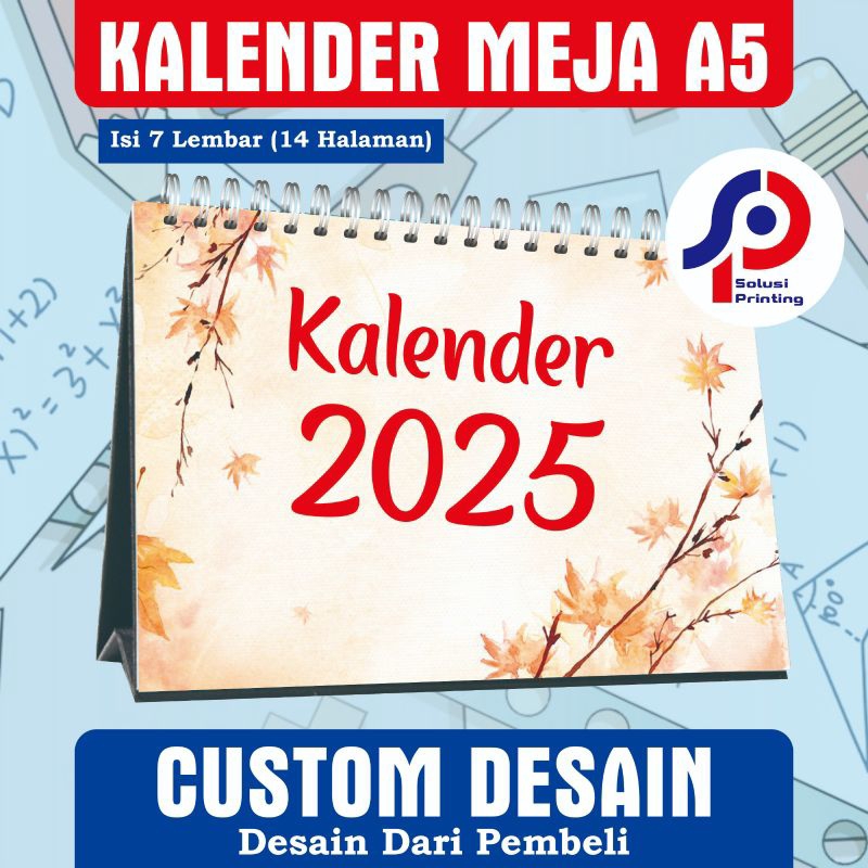 

Cetak Kalender Meja Duduk Custom A5 - 7 lbr - 14 halaman