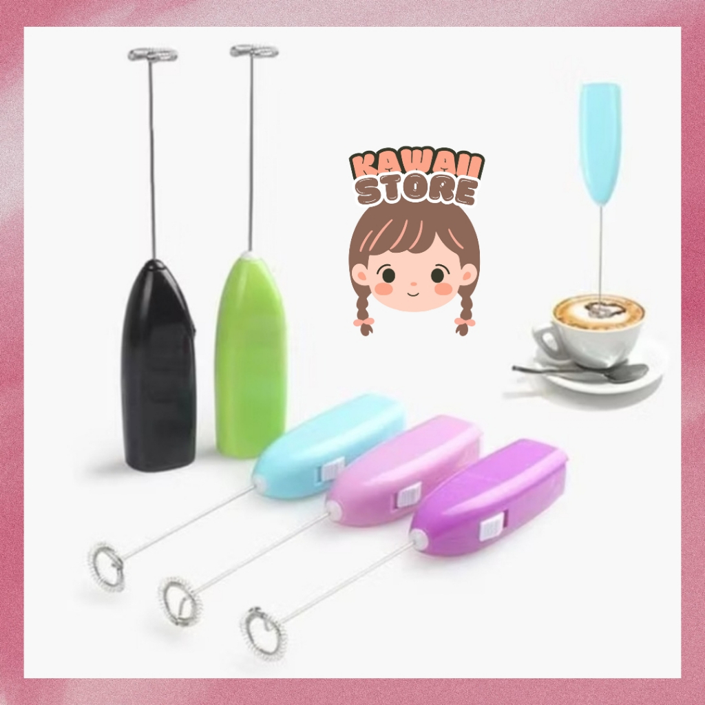 ✨KW33✨Hand Mixer Mini Elektrik/Pengaduk Dalgona Telur Kopi dll/Tanpa Baterai/ Pembuat Foam/ berwarna