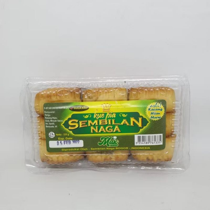 

Kue Pia Kacang Hijau Sembilan Naga Asli Tanpa Campuran Kemasan 225g