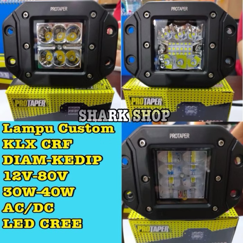 Lampu Sorot  Foglamp kuping 18 W Bumper lampu tanam  Bumper Offroad Mobil Custom Arb 12-24 V 6led 8l