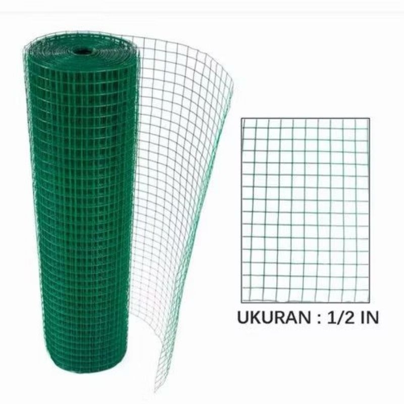 ￼RAM LOKET HIJAU 1/2 //KAWAT HIJAU // AYAKAN KAWAT PVC 1 ROL PER ROLL