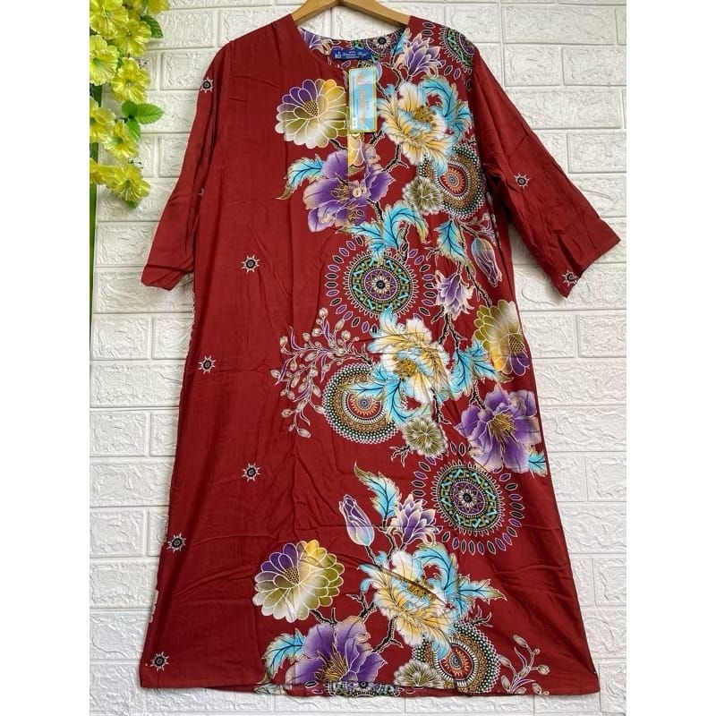 baju tidur wanita daster kencana unggu label biru asli legan panjang 7/8bisa cod