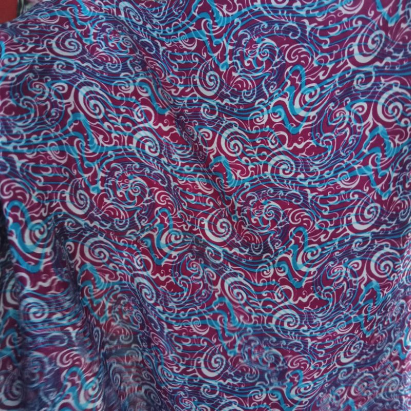 Kain - Kain Satin Silk Motif Abstrak Import - Kain Satin Silk - Kain Meteran | Harga Per Setengah Me