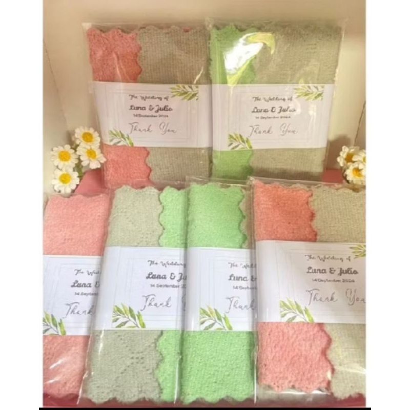 Souvenir pernikahan/nikah/ulang tahun/aqiqah/ handuk kecil lap tangan