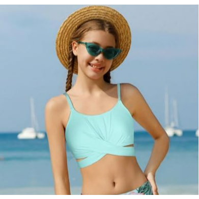ORAGEOUS  JUNIOR BIKINI BRA DAN BAJU RENANG / SWIM WEAR / SWIM SUIT ANAK PEREMPUAN SIZE 10 UNTUK USI