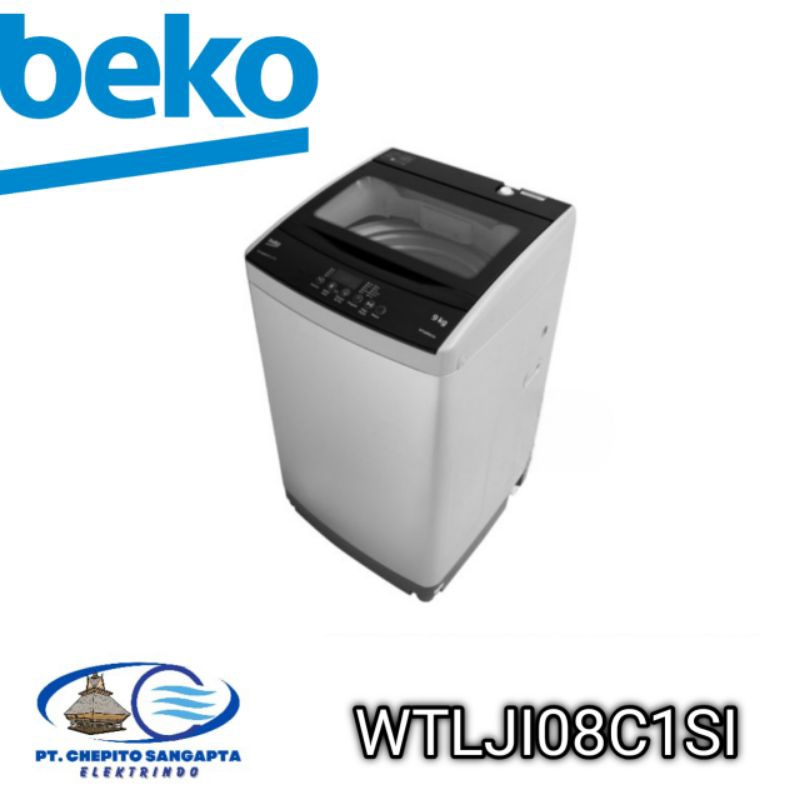 Mesin cuci Beko Top Loading WTLJI08C1SI 8kg Silver