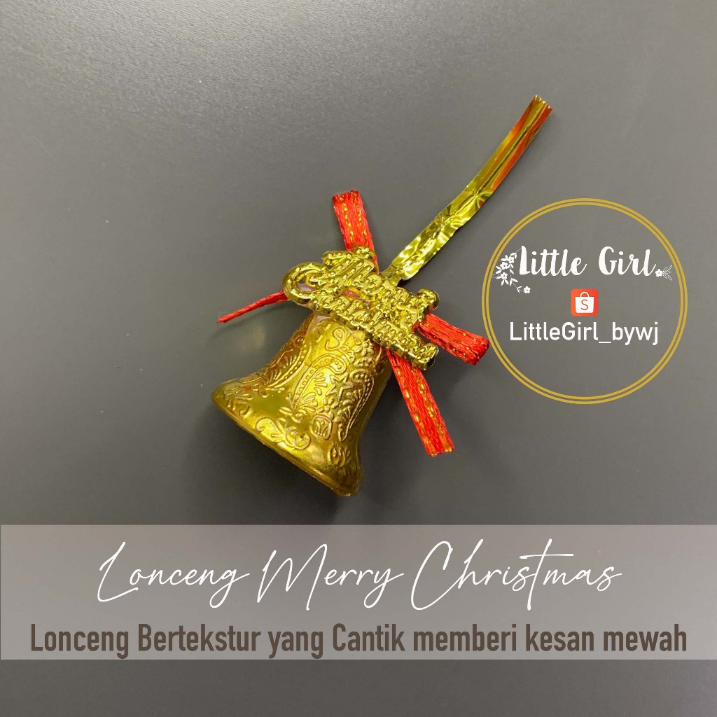 

Lonceng Merry Christmas - Lonceng Natal - Dekorasi Pohon Natal - Hiasan Hampers Natal - Little Girl Shop