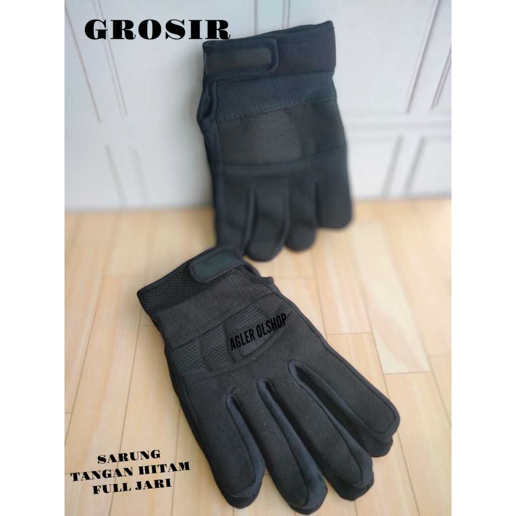 SARUNG TANGAN FULL JARI WARNA HITAM / SARUNG TANGAN BERKENDARA / SARUNG TANGAN KULIT  BISA UNTUK PRI