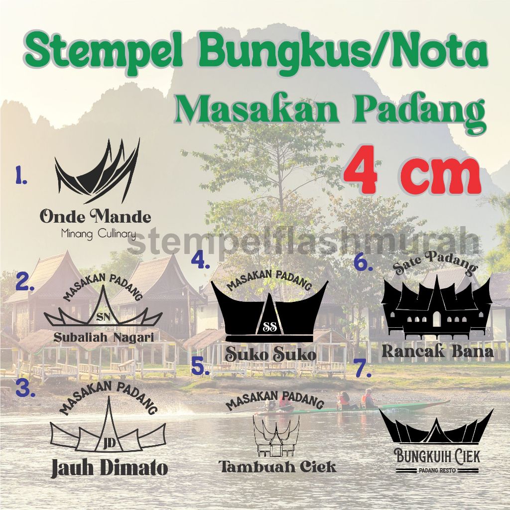 

stempel custom bungkus nasi padang kertas warung makanan packing nasi makan padang tinta flash otomatis murah stempelflashmurah