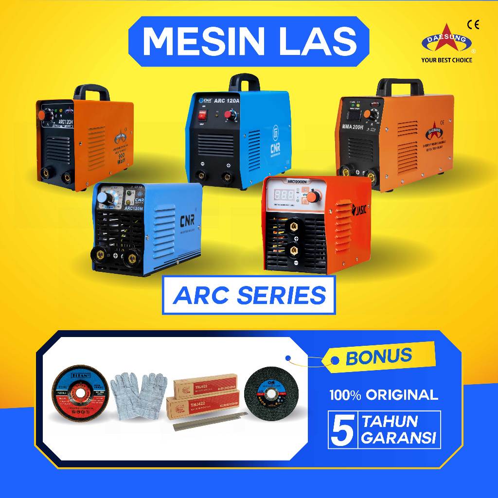 Mesin Las Besi Stainless 450 900 Watt Daesung ARC 120 SE 120 H CNR ARC 120 A 120 M JASIC ARC 120 GEN