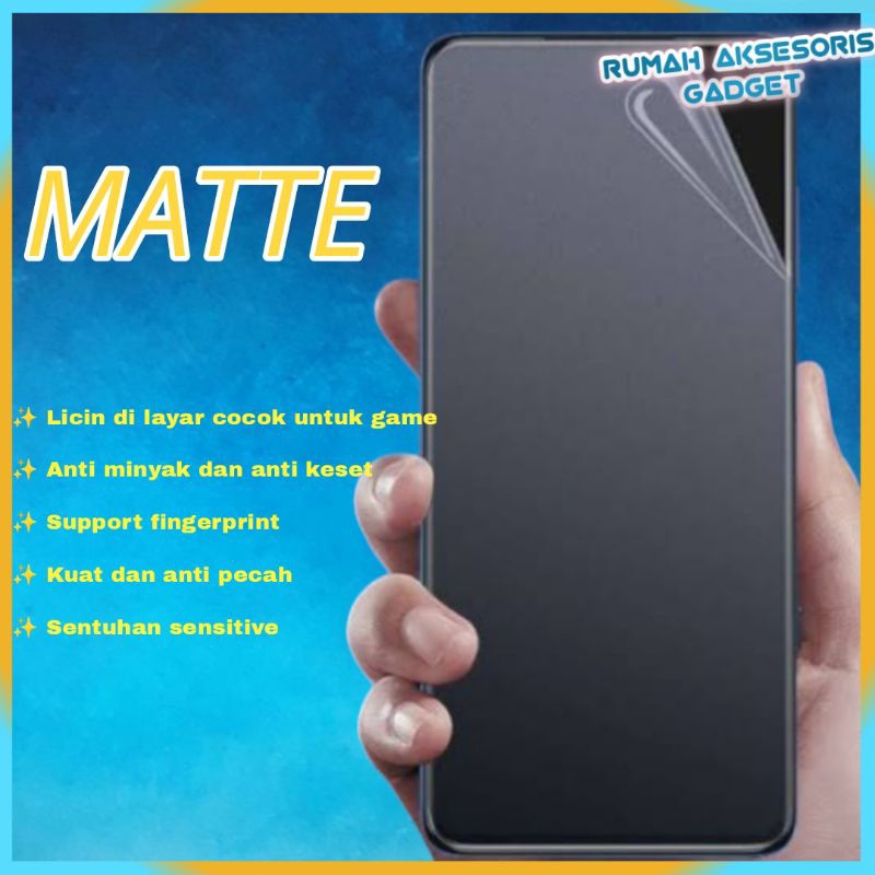 HYDROGEL MATTE ANTI GLARE INFINIX Smart 9 Hot 40 50 4G 5G Pro+ Note 40 40S 40i 50i Pelindung layar d