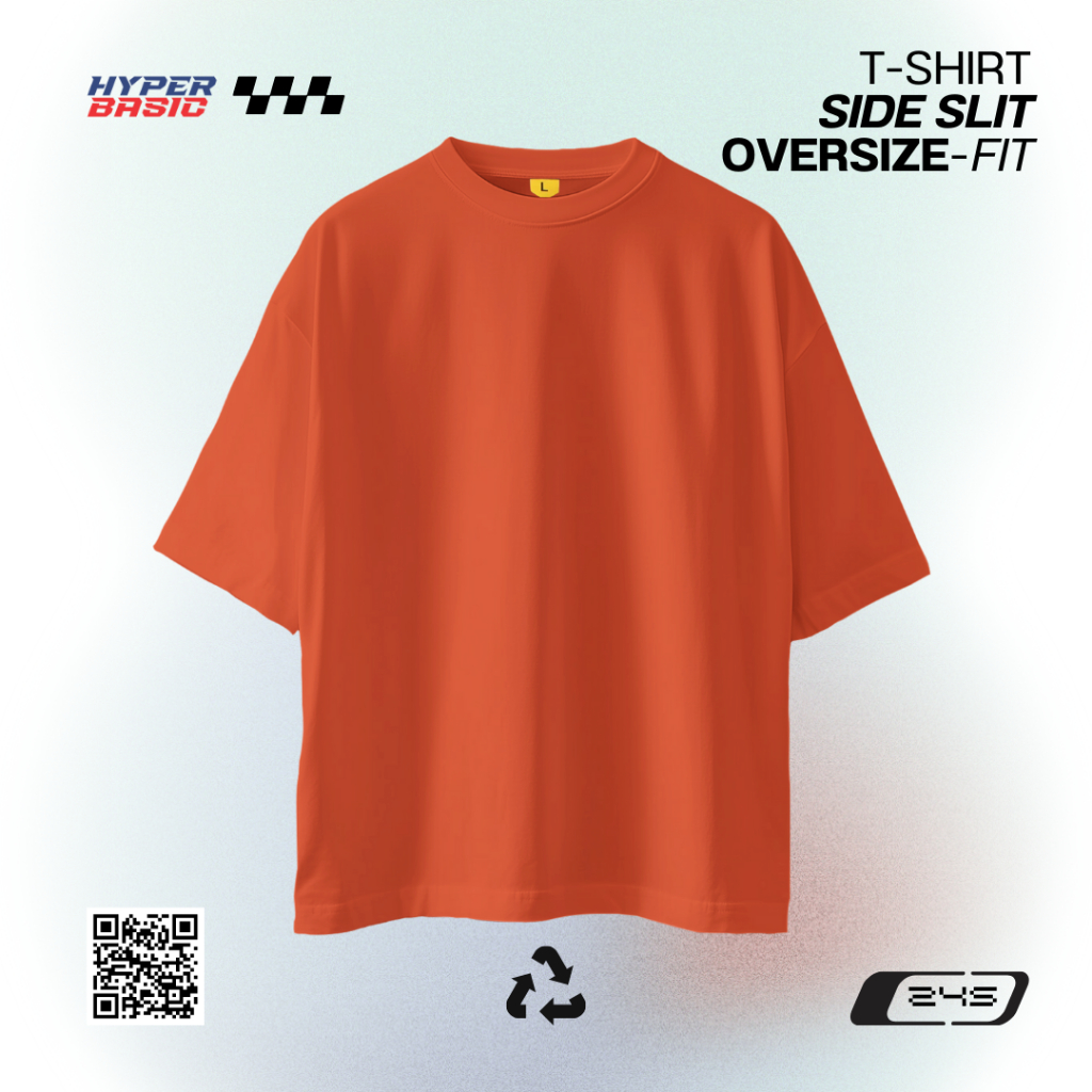 𝐇𝐲𝐩𝐞𝐫𝐛𝐚𝐬𝐢𝐜 Baju Kaos Polos Oversize Belah Samping Tanpa Saku Bahan Katun Combed 24s Pria Wanita Warn