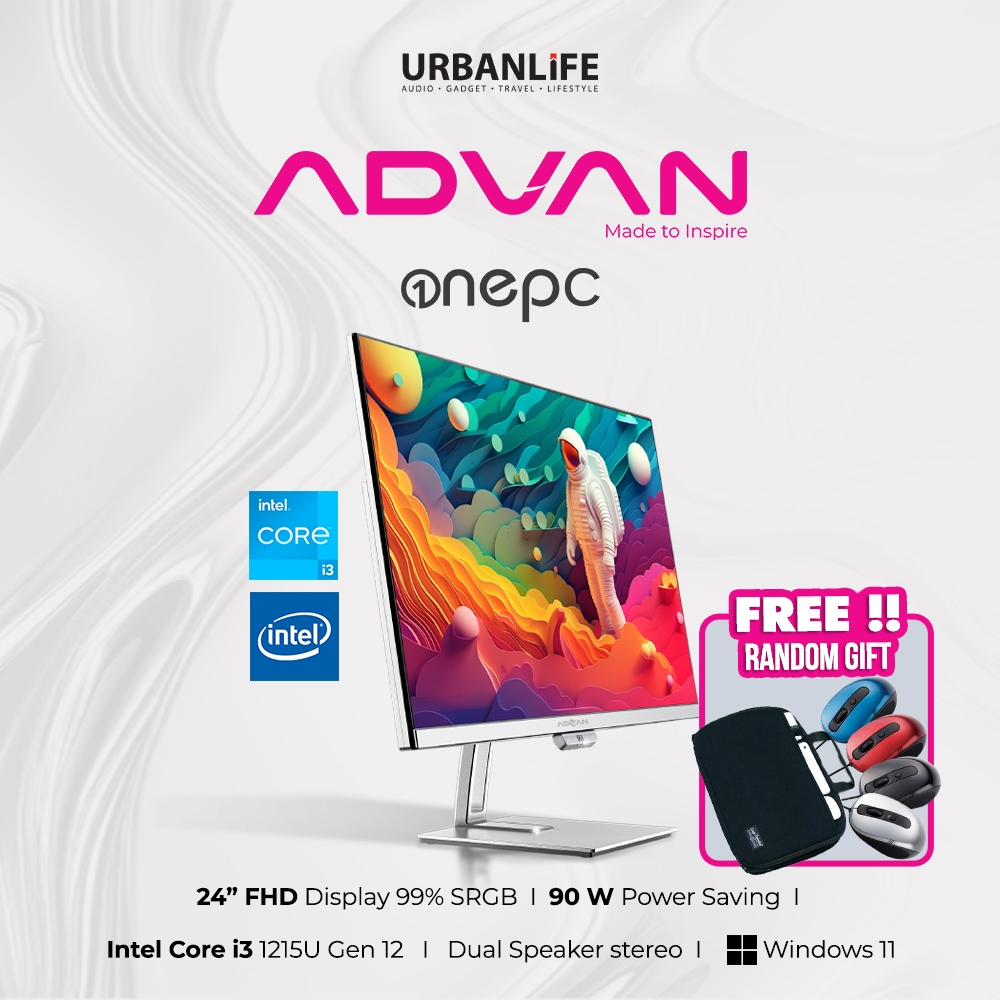 Advan All In One PC AIO OnePC Intel i3 8+256GB