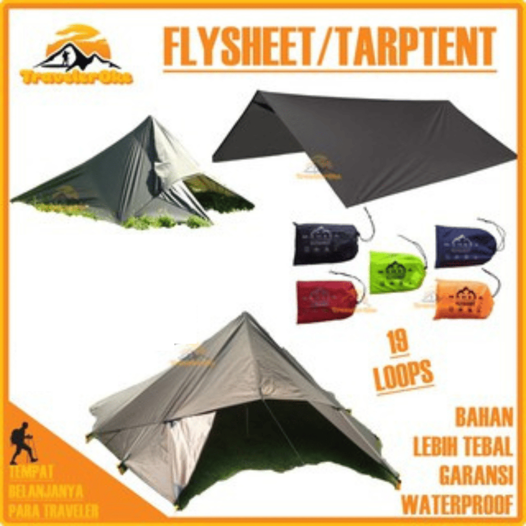 Flysheet MAHESA OUTDOOR  Waterproof Outer Tarptent Tenda Mancing Bushcraft