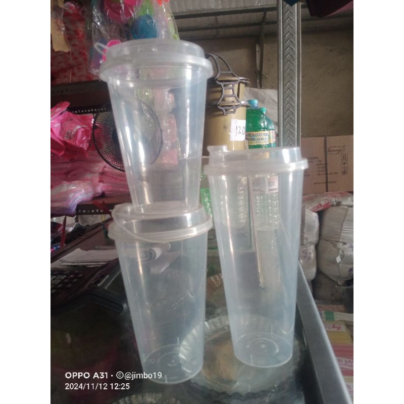 CUP GELAS TEBAL 22OZ / CUP INJECT UKURAN 22OZ ( 700ML)