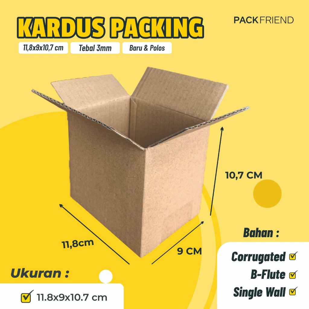 

Kardus Packing/ Box Packing uk 11.8x9x10.7 cm/ B-Flute/ Corrugated Box/ Packaging