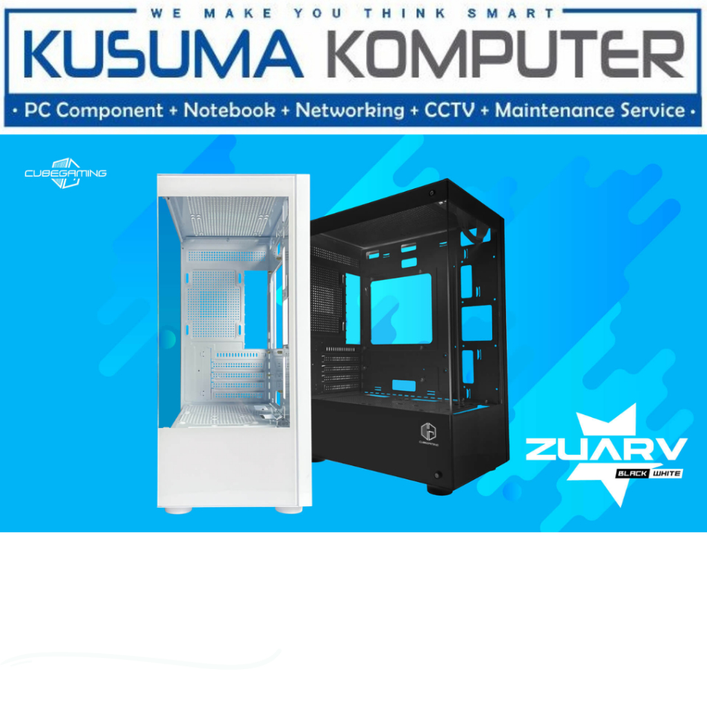 Casing Cube Gaming Zuarv White Micro ATX Casing PC Gaming