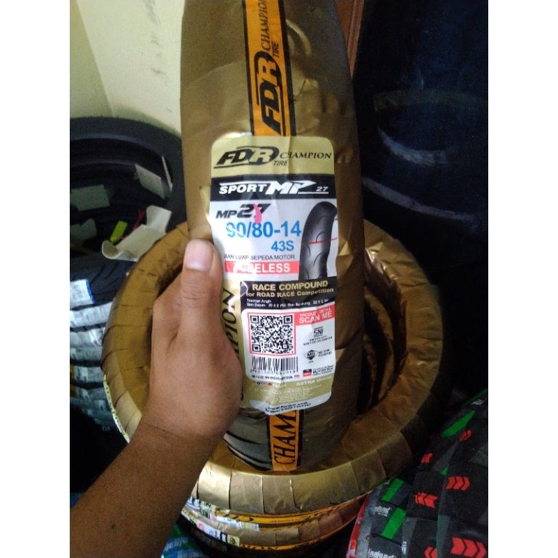 BAN TUBELESS FDR SPORT MP27 MP 27 90/80-14 for VARIO 110/125/150, BEAT KARBU/FI/ESP, SCOOPY CARBU, A