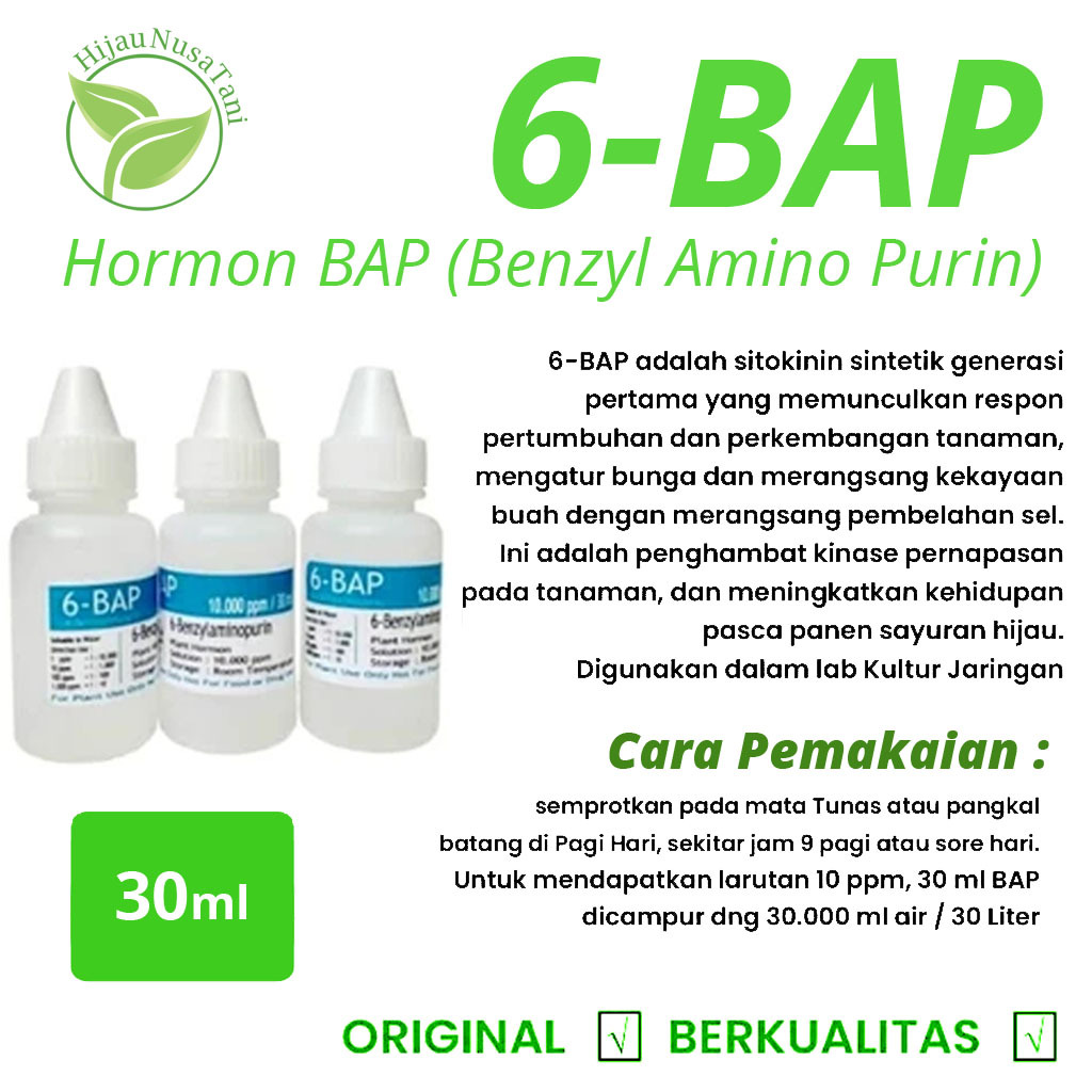 HORMON 6-BAP 30ml / BAP / 6 BAP / Benzyl Amino Purin - penumbuh tunas keiki bunga anggrek anakan tan