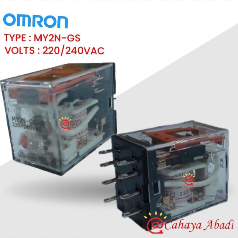 OMRON Relay MY2N-GS 220V AC ASLI ORIGINAL / Relay 8 Kaki 5 Ampere 220VAC OMRON ORI