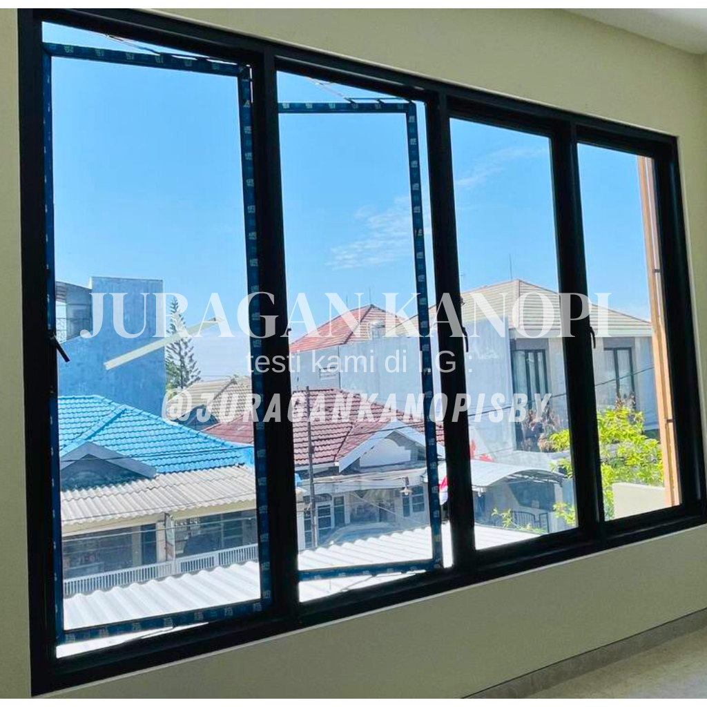 Jendela Casement 150 x 150 / Jendela Swing Aluminium terpasang