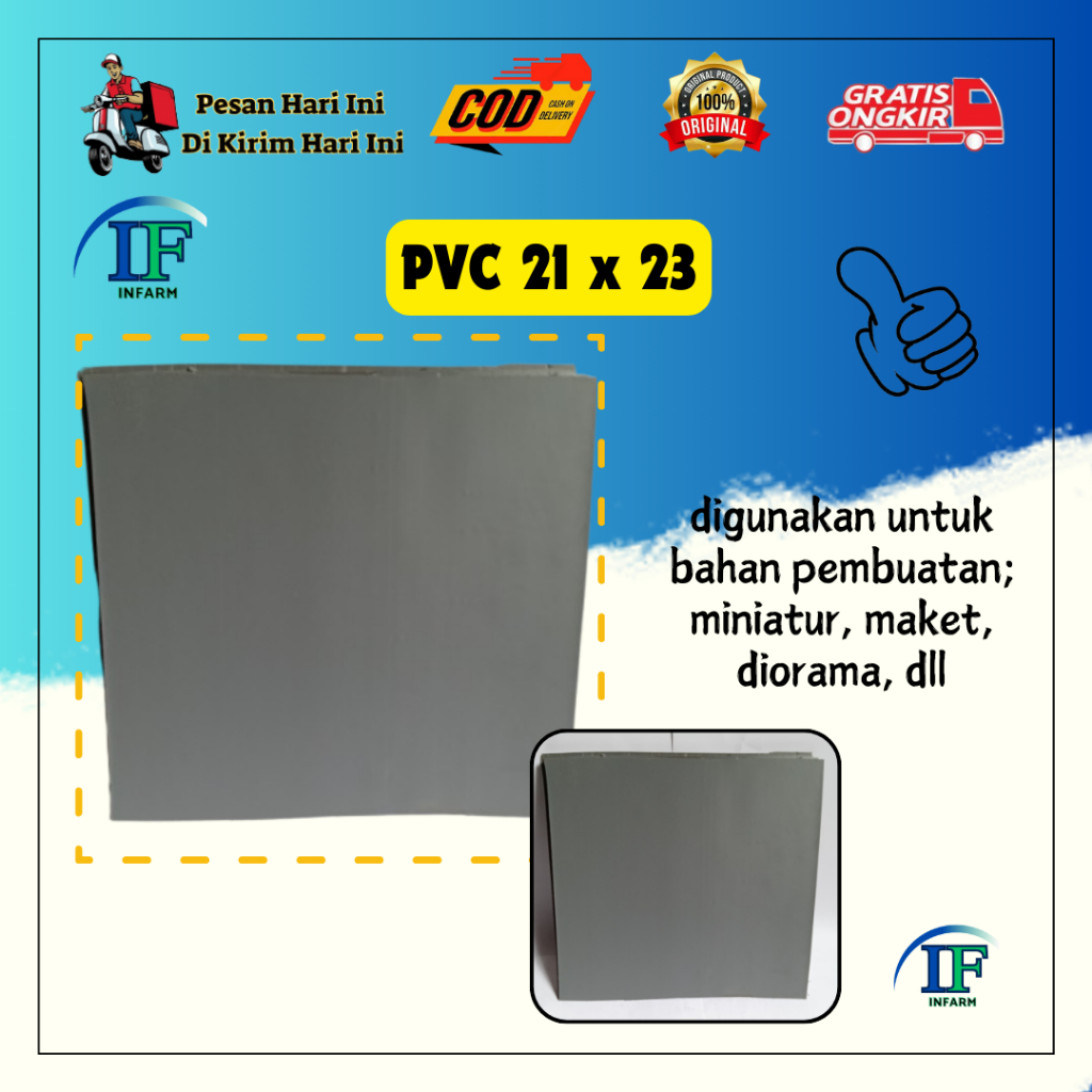 Pipa Lembaran Pvc Lembaran Pipa Paralon Lembaran Ukuran 21 x 23 cm tebal 1.67mm INNFARM