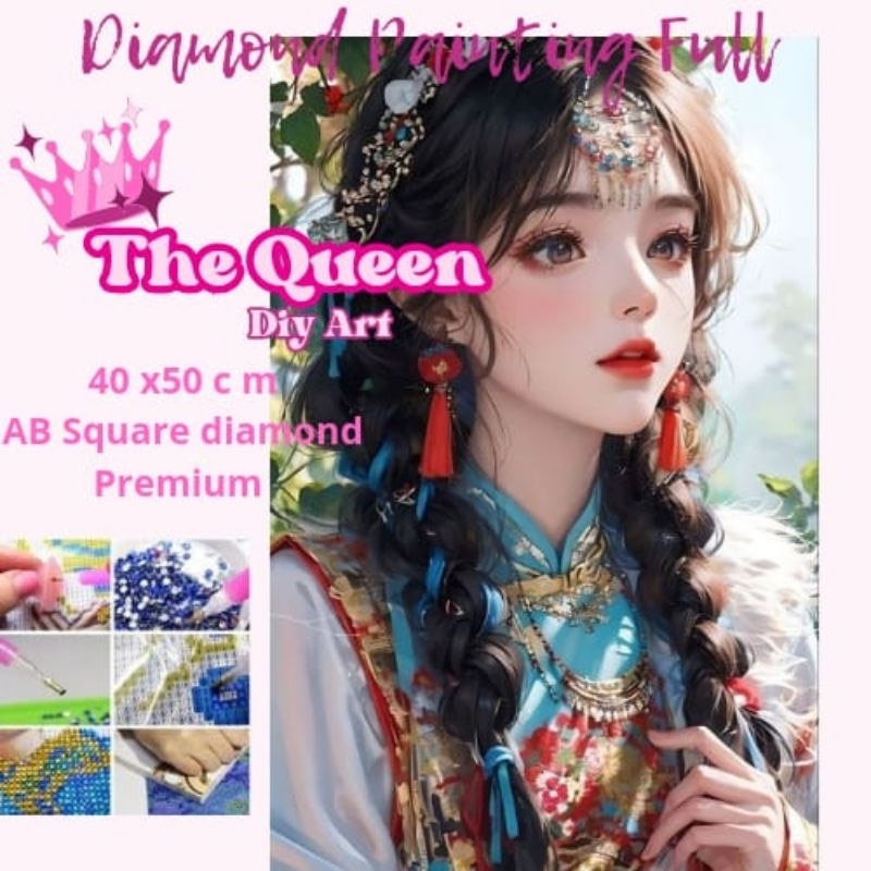 BEAUTIIFUL GIRL  +AB SQUARE 5D DIAMOND PAINTING  murah