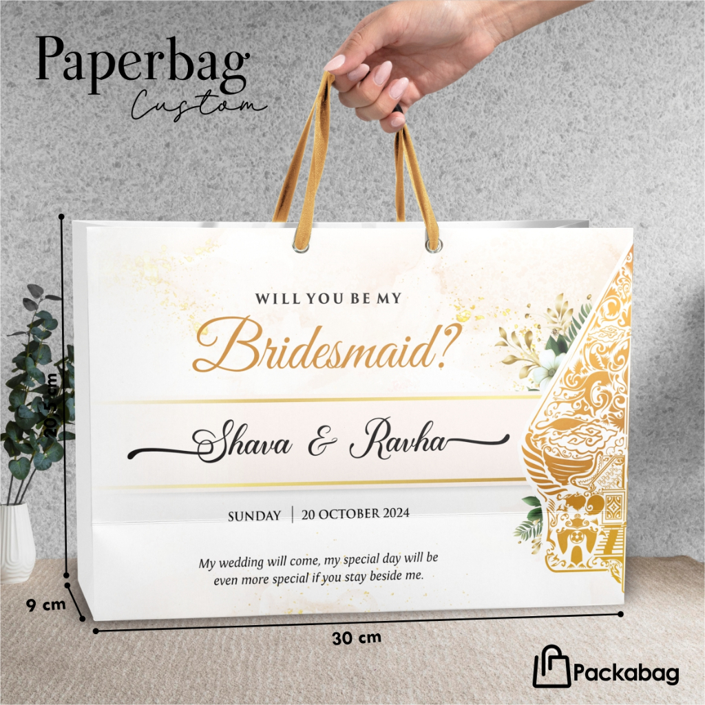 

PAPER BAG BRIDESMAID CUSTOM KEKINIAN - TAS PAPER BAG BRIDESMAID BAHAN BRIEF CARD