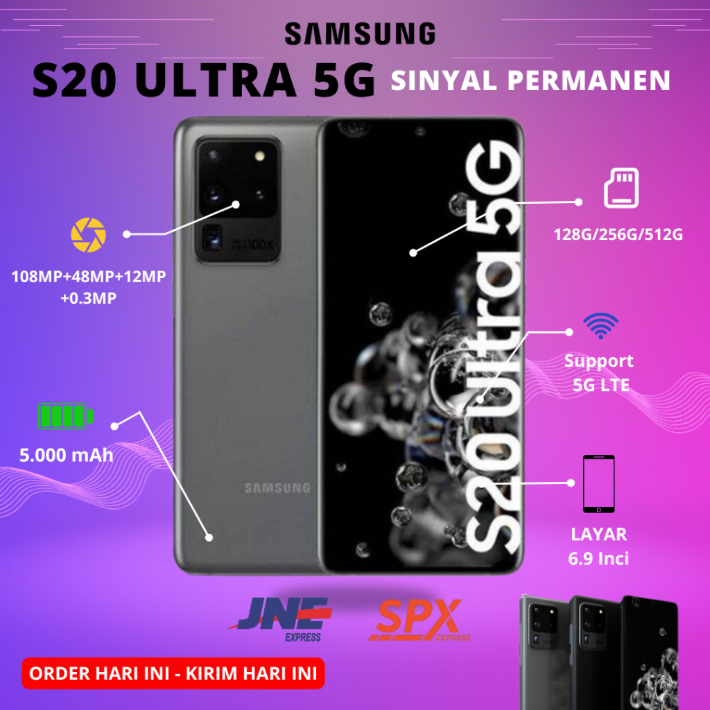 Sinyal Permanen] SAMSUNG GALAXY S20 ULTRA 5G 128GB/256GB/512GB - RAM 12GB Second Original MULUS