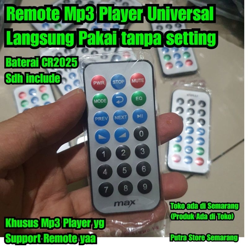Remote mp3 remote kecil Universal Remote kit mp3 player Module + baterai remot musik player