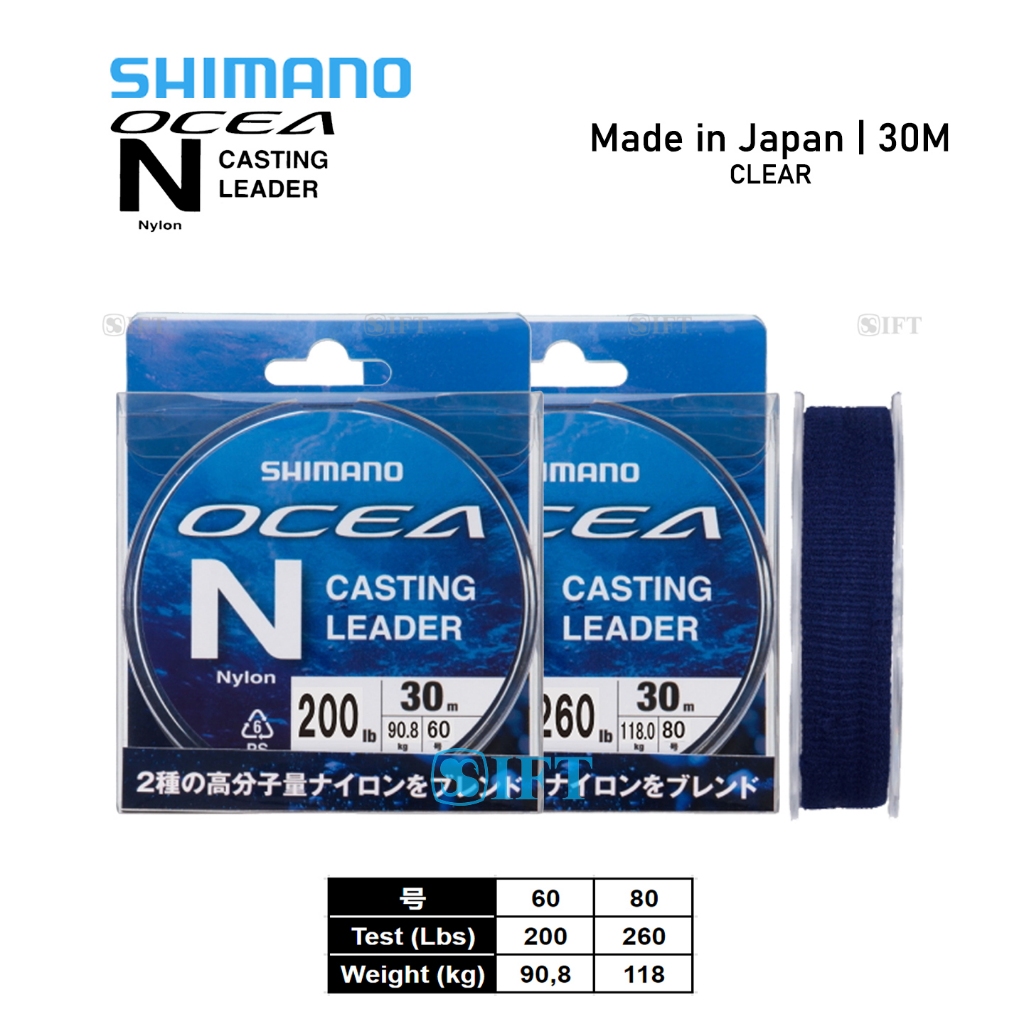 Senar SHIMANO OCEA NYLON CASTING LEADER 30M Clear | Made in Japan