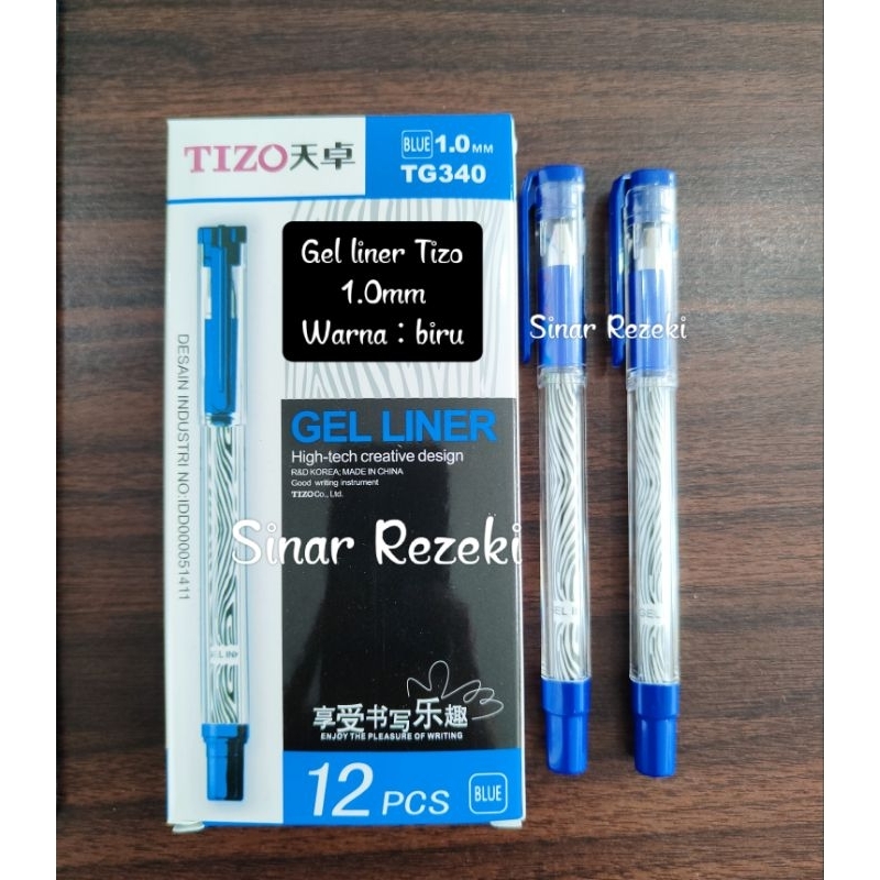 

12 buah!!Pena gel liner Tizo 1.0mm/pulpen gel tizo 1.0mm/gel liner