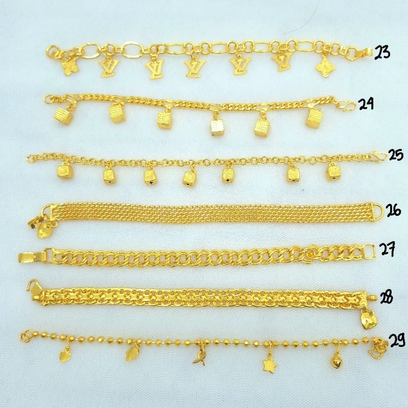gelang suasa atau swasa lapisan emas 24k permata tembakan berlian mirip emas asli dan berlian asli w