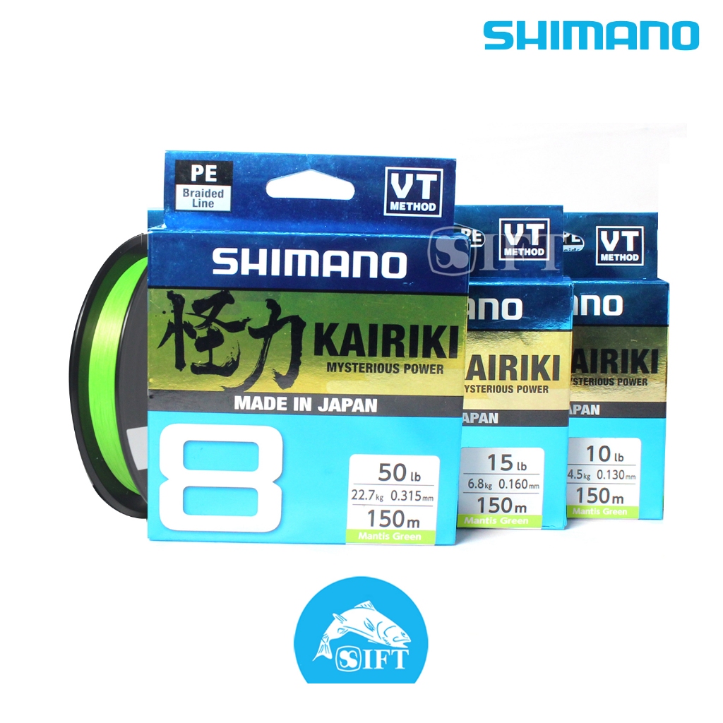 Senar PE Shimano KAIRIKI 8 150M | Green Mantis | 6Lbs sd 80Lb | Made In Japan