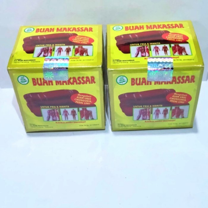 Kapsul buah Makassar BPOM 100% Original Asli mengobati pegal linu asam urat rheumatik menurunkan kol