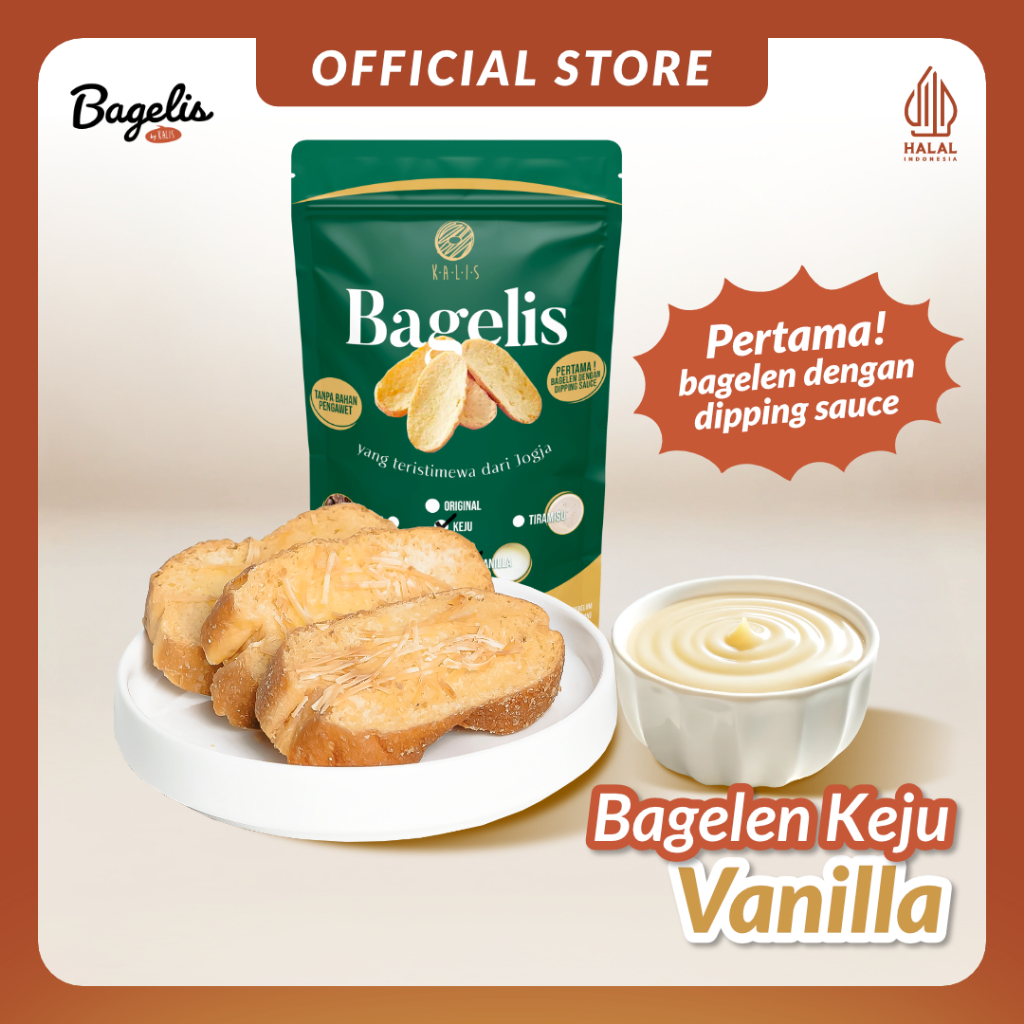 

BAGELIS KEJU Cheese Cocol Vanilla | Roti Kering Bagelen Kue Kering | Bagelan 160 Gram