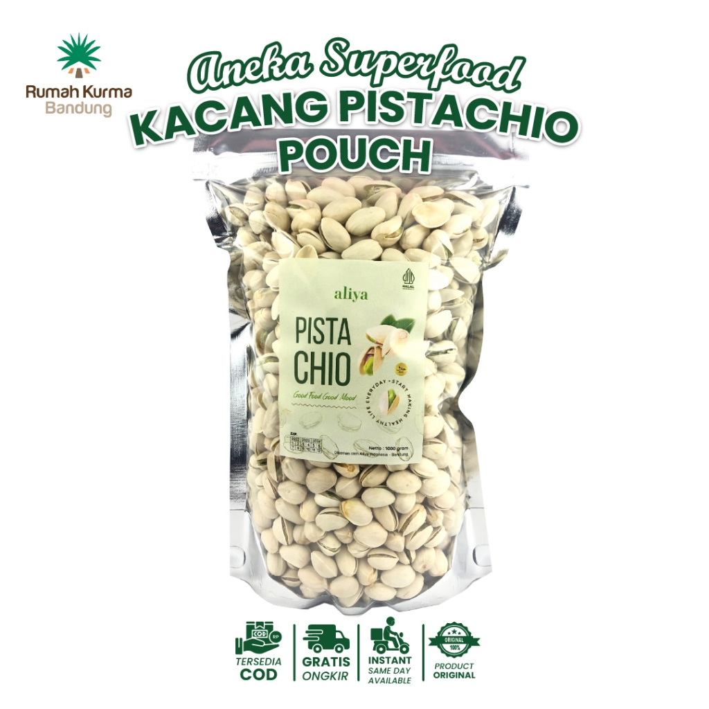 

Kacang Pistachio 1 Kg Renyah Original Gurih Organik Cemilan Sehat Oleh-Oleh Haji Umroh Termurah