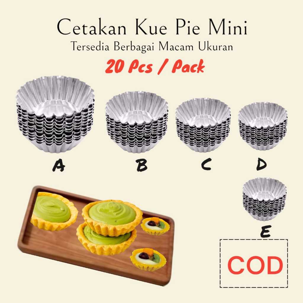 20 Pcs 1 Pack CETAKAN KUE PIE MINI PIE SUSU PIE BUAH MINI MURAH / LOYANG CETAKAN KUE PIE SUS