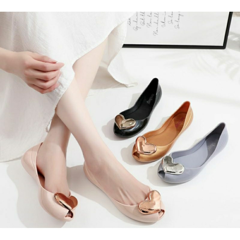 MeishaAge Flatshoes Love/FlatShoes Wanita Model Baru/FlatShoes Jelly Wanita Size 36-40