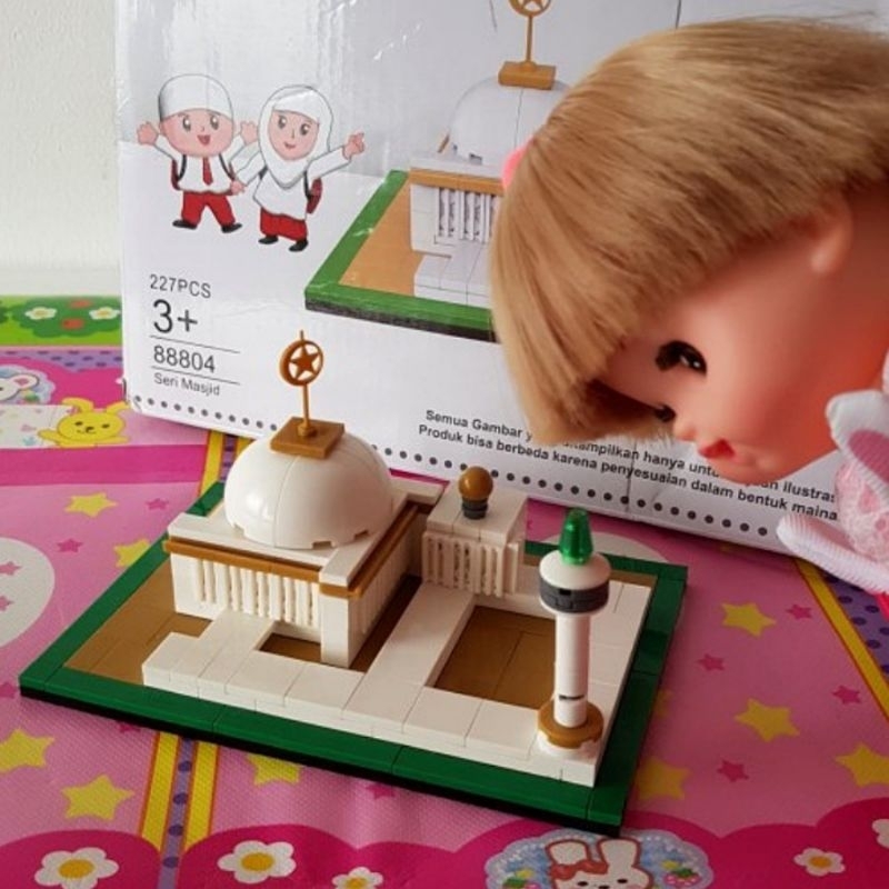 Mainan Brick Basumi Masjid Istiqlal - Balok Susun Bangunan Miniatur Mesjid Bricks Building Block Ana
