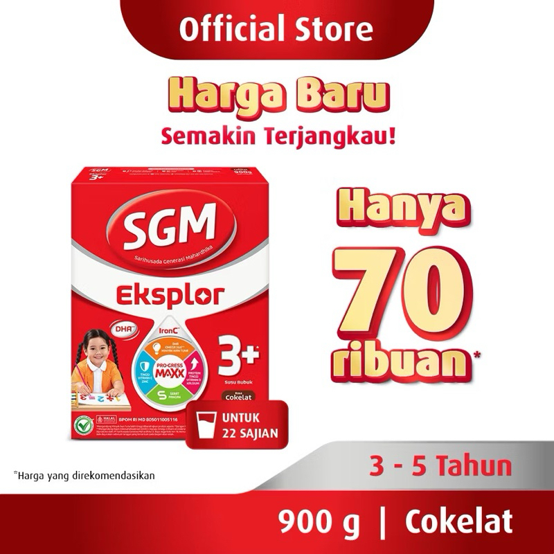 

SGM 3+ Vanila 900gr| Coklat 900gr | Madu 900gr