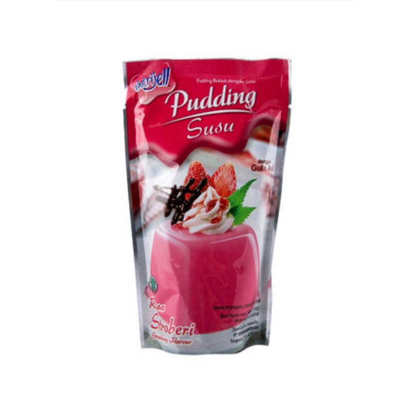 

Nutrijell Pudding Susu dengan Gula Asli 170g - Rasa Stroberi