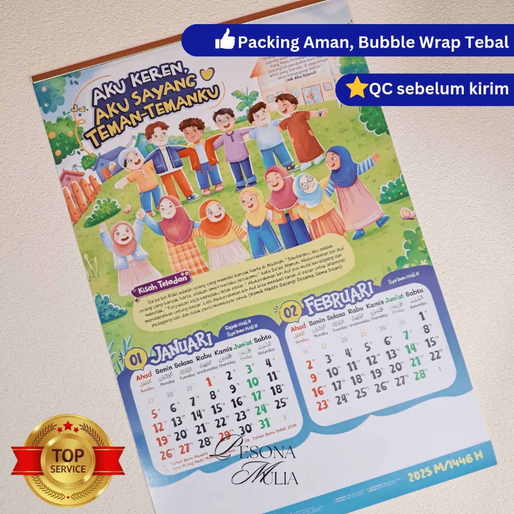 

PESONA - Kalender Anak Muslim 2025 Islami Kalender Dinding Gantung