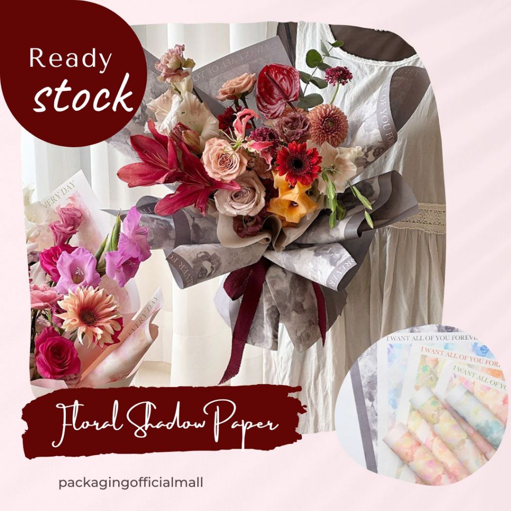 

FLORAL SHADOW PAPER / CELLOPHANE / FLORIST PAPER / KERTAS BUKET BUNGA / WRAPPING WRAPPER