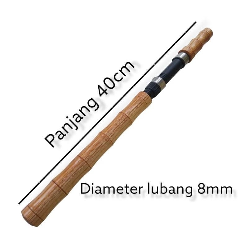 Gagang joran kayu custom 40cm+realseat16 dps