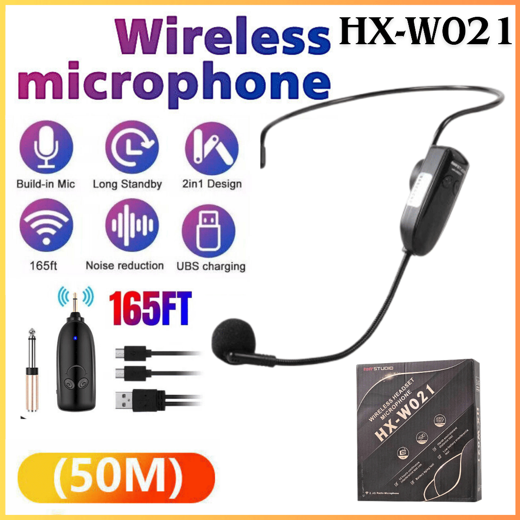 COD CEPAT TaffSTUDIO Microphone Wireless Karaoke jarak jauh mic bando imam masjid terbaik HX W021